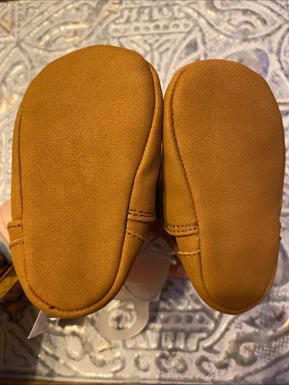 The Children's Place Baby Boots Booties w/ Velcro Closure Tan Sz 3-6 Mths NWT